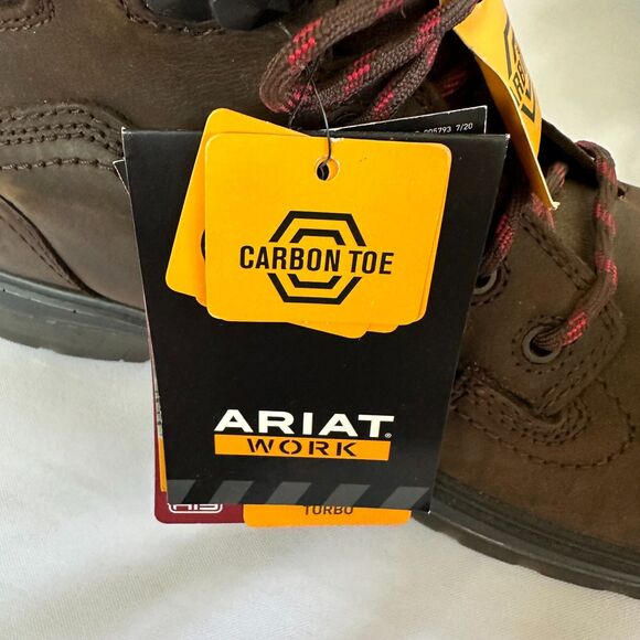Ariat Men's Turbo 6" USA Assembled H2O Carbon Toe Work Boots 10036739 13D Brown - Picture 4 of 16
